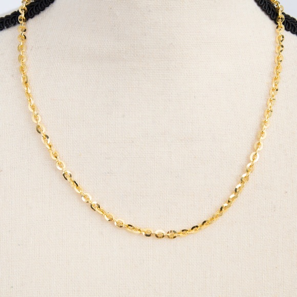 Oval knife edge rolo link gold over bronze 20” chain necklace Bronzo Italia - Picture 2 of 9